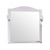 Зеркало ASB-Woodline Салерно 80 со светильниками, белое, патина серебро Зеркало ASB-Woodline Салерно 80 со светильниками, белое, патина серебро