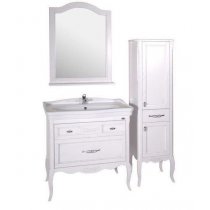 Комплект мебели ASB-Woodline Модерн 85 белая, патина серебро