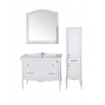 Комплект мебели ASB-Woodline Модерн 105 белая, патина серебро-1