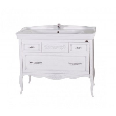 Комплект мебели ASB-Woodline Модерн 105 белая, патина серебро-5