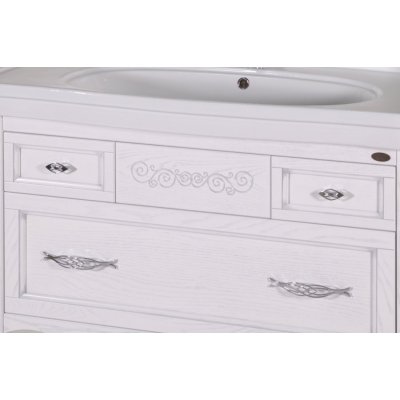 Комплект мебели ASB-Woodline Модерн 105 белая, патина серебро-4