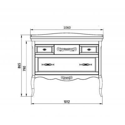 Комплект мебели ASB-Woodline Модерн 105 белая, патина серебро-2