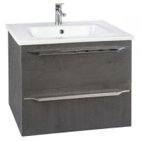 Тумба с раковиной Bellezza Луиджи 60 серая, подвесная, 2 ящика
