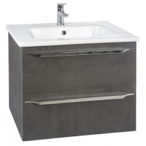 Тумба с раковиной Bellezza Луиджи 60 серая, подвесная, 2 ящика