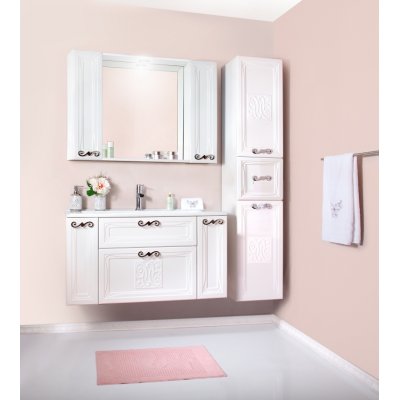 Комплект мебели Бриклаер Адель 105 белый глянец (с двумя шкафчиками)