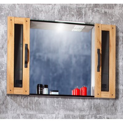 Зеркало Бриклаер Лофт 100 Метрополитен грей с двумя шкафчиками