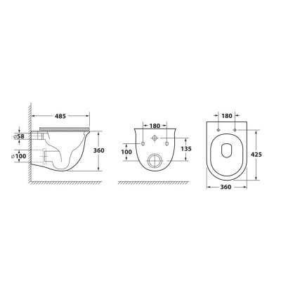 Унитаз подвесной безободковый OWL Eter Cirkel-H с сиденьем DP микролифт (OWLT190201)-4