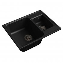 Мойка кухонная Raiber Брухберг RQ233 прямоугольная с двумя чашами, антрацит