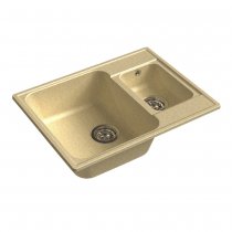 Мойка кухонная Raiber Брухберг RQ233 прямоугольная с двумя чашами, бежевый