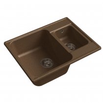 Мойка кухонная Raiber Брухберг RQ233 прямоугольная с двумя чашами, шоколад