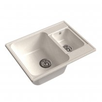 Мойка кухонная Raiber Брухберг RQ233 прямоугольная с двумя чашами, белый