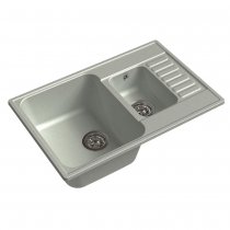 Мойка кухонная Raiber Судеты RQ377 прямоугольная с крылом и двумя чашами, бетон