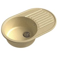 Мойка кухонная Raiber Тумберг RQ55 круглая с крылом, бежевый