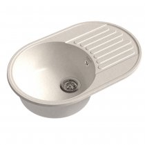 Мойка кухонная Raiber Тумберг RQ55 круглая с крылом, белый