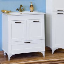 Тумба с раковиной Sanflor Ванесса 75 напольная, белая Тумба с раковиной Sanflor Ванесса 75 напольная, белая