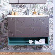 Тумба с раковиной Бриклаер Кристалл 100-1, софт графит Тумба с раковиной Бриклаер Кристалл 100-1, софт графит