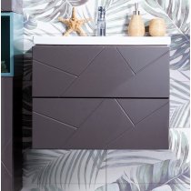 Тумба с раковиной Бриклаер Кристалл 60, софт графит Тумба с раковиной Бриклаер Кристалл 60, софт графит