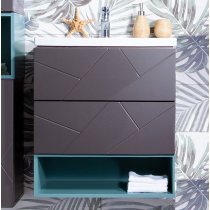 Тумба с раковиной Бриклаер Кристалл 60-1, софт графит Тумба с раковиной Бриклаер Кристалл 60-1, софт графит