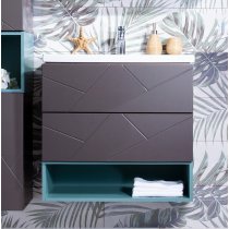 Тумба с раковиной Бриклаер Кристалл 70-1, софт графит Тумба с раковиной Бриклаер Кристалл 70-1, софт графит