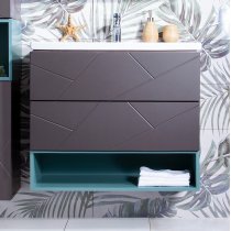 Тумба с раковиной Бриклаер Кристалл 80-1, софт графит Тумба с раковиной Бриклаер Кристалл 80-1, софт графит