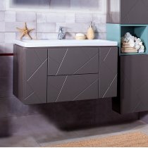 Тумба с раковиной Бриклаер Кристалл 90, софт графит Тумба с раковиной Бриклаер Кристалл 90, софт графит