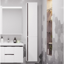 Шкаф-пенал AQUATON Рене белый, грецкий орех Шкаф-пенал AQUATON Рене белый, грецкий орех