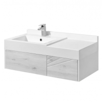 Тумба с раковиной AQUATON Сакура 100 L, ольха наварра, белая Тумба с раковиной AQUATON Сакура 100 L, ольха наварра, белая