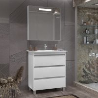 Комплект мебели Opadiris Фреш 80 напольная белая