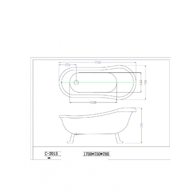 Акриловая ванна Ceruttispa Vico C-2015 на львиных алюминиевых хромированных лапах-3
