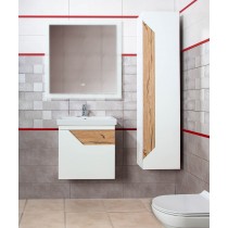 Комплект мебели Бриклаер Брайтон 60 белый матовый/дуб кера Комплект мебели Бриклаер Брайтон 60 белый матовый/дуб кера