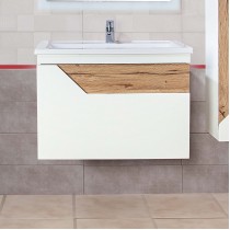 Тумба с раковиной Бриклаер Брайтон 80 белый матовый/дуб кера Тумба с раковиной Бриклаер Брайтон 80 белый матовый/дуб кера