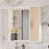 Шкаф-зеркало Francesca Eco 80 дуб/белый-small