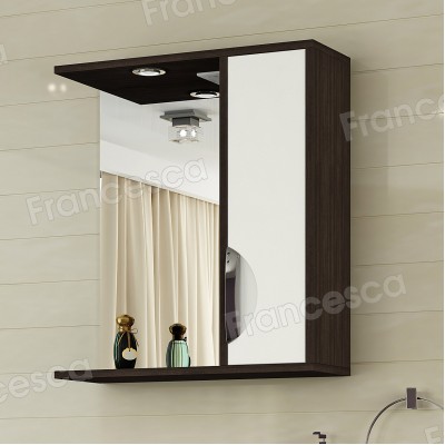 Шкаф-зеркало Francesca Версаль 60 белый/венге, левый