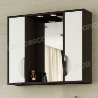 Шкаф-зеркало Francesca Версаль 90 белый/венге 2 шкафа