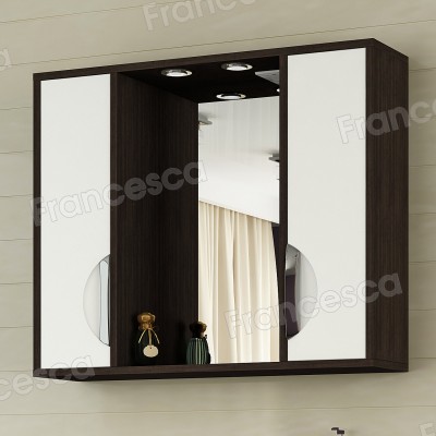 Шкаф-зеркало Francesca Версаль 80 белый/венге 2 шкафа