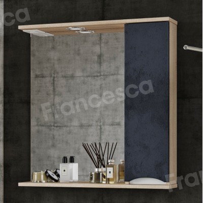 Зеркало-шкаф Венеция Амали 80 графит бетон, правый