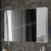 Зеркало-шкаф Венеция Неаполь 100 белый глянец, правый
