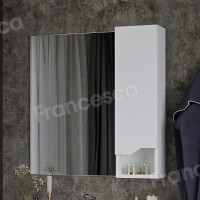 Зеркало-шкаф Венеция Неаполь 70 белый глянец, левый