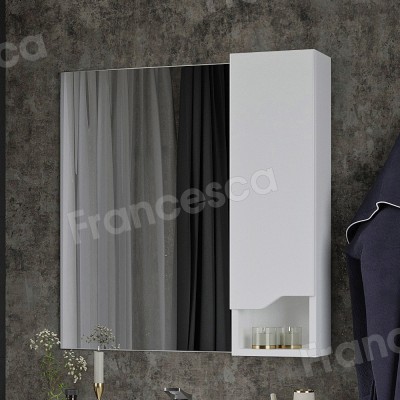 Зеркало-шкаф Венеция Неаполь 70 белый глянец, правый