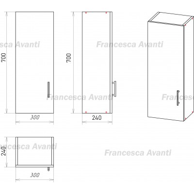 Шкаф навесной Francesca 30 см белый-1