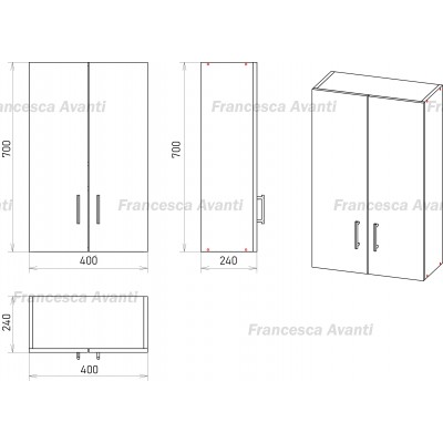 Шкаф навесной Francesca 40 см-1