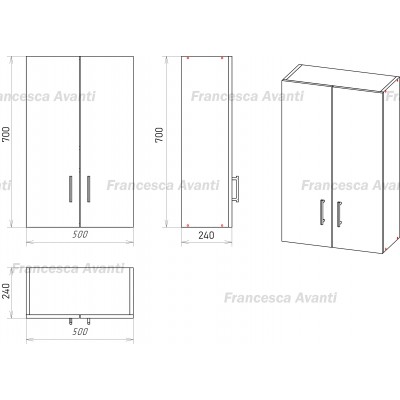 Шкаф навесной Francesca 60 см-1