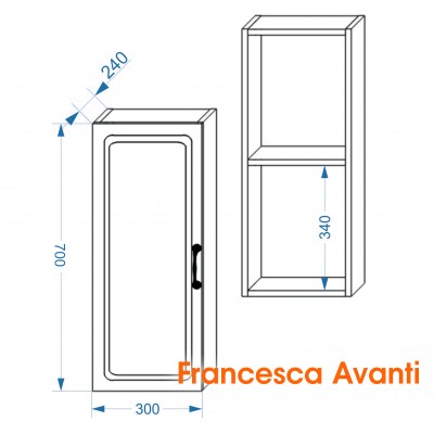Шкаф навесной Francesca Империя 30 венге (универсальный)-2