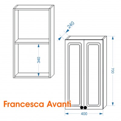 Шкаф навесной Francesca Империя 40 венге (2дв.)-2