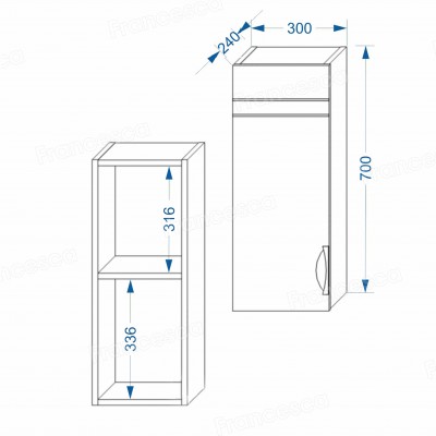 Шкаф навесной Francesca Доминго 30-1