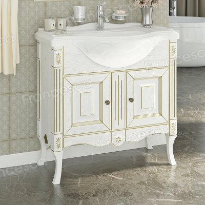 Комплект мебели Francesca Леонардо 85 белый, патина золото-1