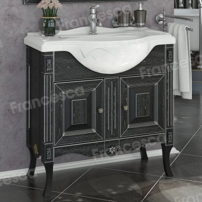 Комплект мебели Francesca Леонардо 85 черный, патина серебро-2