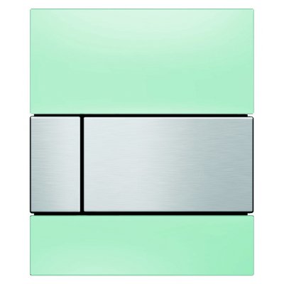 Кнопка смыва TECE Square Urinal 9242804 зеленое стекло, кнопка сатин