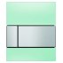 Кнопка смыва TECE Square Urinal 9242804 зеленое стекло, кнопка сатин-small