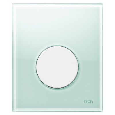 Кнопка смыва TECE Loop Urinal 9242651 зеленое стекло, кнопка белая